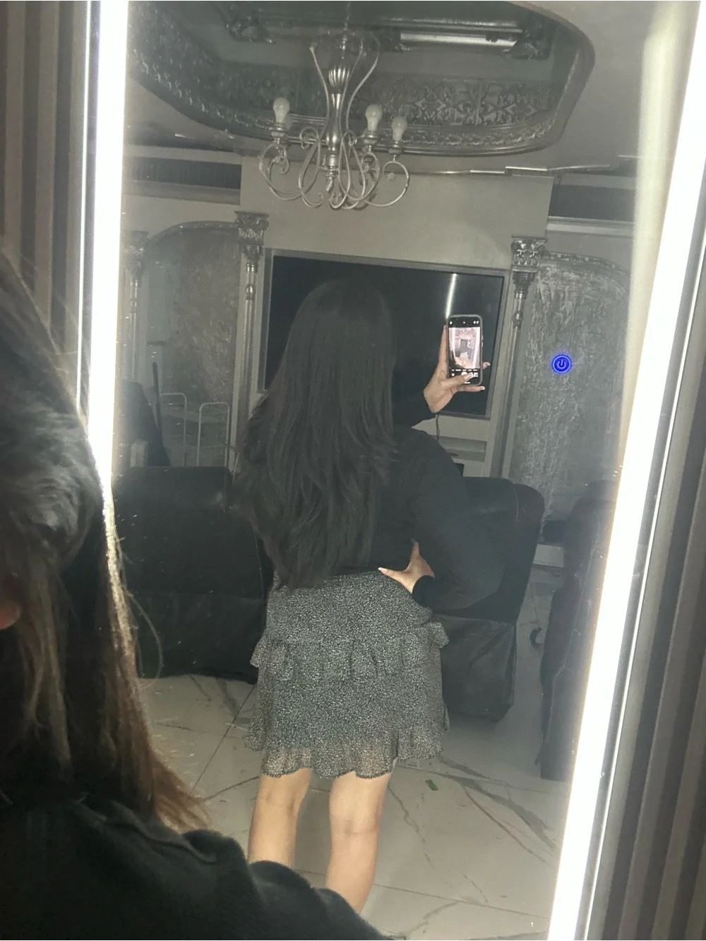 Black leopard print Ruffle Tiered Mini Skirt - Picture 4 of 9